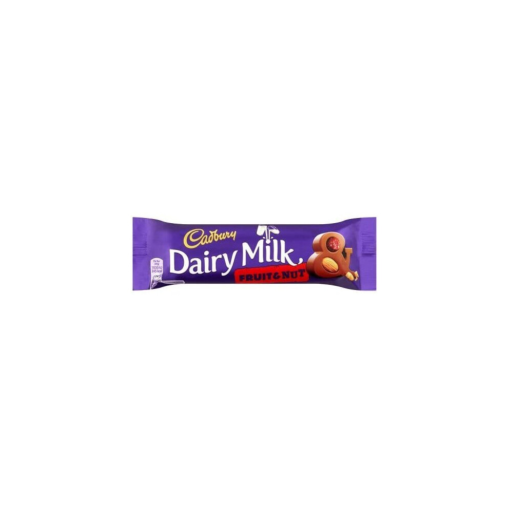 Cadbury Dairy Milk Chocolate Fruit & Nut Bar, 49g (Pack of 48)