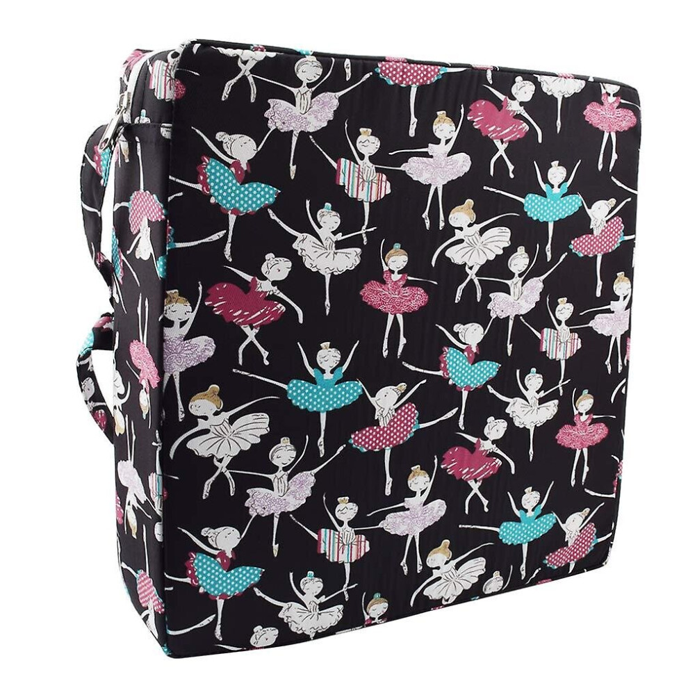 (Girl Black) Toddler Booster Cushion Baby Chair Pad Heightening Dining Chair Cushion Cartoon Seat Mat