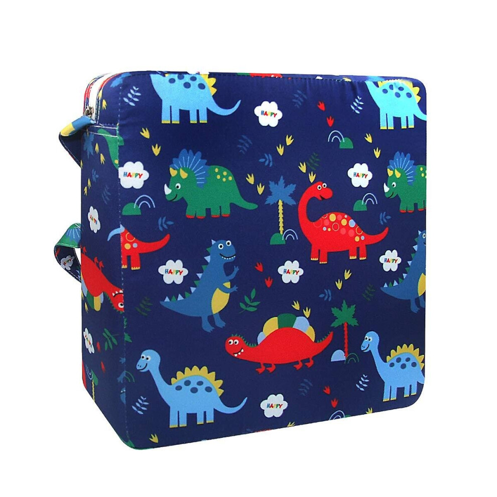 ( Dinosaur) Toddler Booster Cushion Baby Chair Pad Heightening Dining Chair Cushion Cartoon Seat Mat Blue