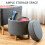 Costway Round Storage Ottoman with Tray  Fabric Sitting Stool w/ Soft Padding 2