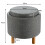 Costway Round Storage Ottoman with Tray  Fabric Sitting Stool w/ Soft Padding 9