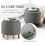 Costway Round Storage Ottoman with Tray  Fabric Sitting Stool w/ Soft Padding 3