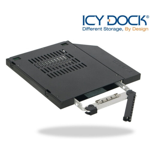 ICY Dock MB411SPO-2B 2.5" SATA HDD SSD Notebook Slim ODD Mobile Rack