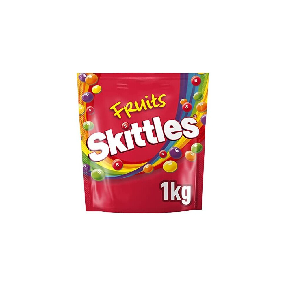 Skittles Sweets, Vegan Sweets, Fruit Flavoured Chewy Sweets Bulk Sharing Bag, Sweets Gift, 1Kg