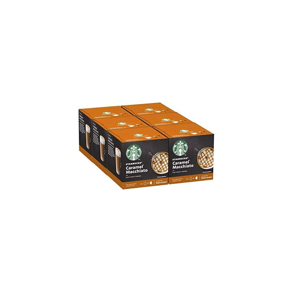 Starbucks Caramel Macchiato Nescafe Dolce Gusto Pods - 72 Pods (36 Servings), Creamy Caramel Coffee