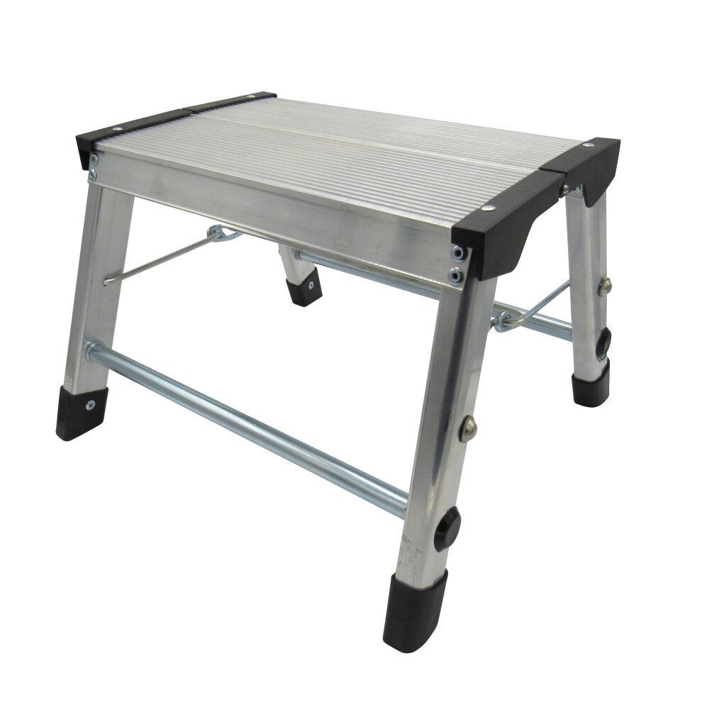 Folding Aluminium Step Stool (Heavy Duty Foldable Single Collapsible)