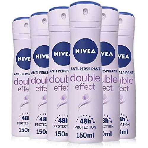 NIVEA AntiPerspirant Deodorant Spray Double Effect Pack of 6 (6 x