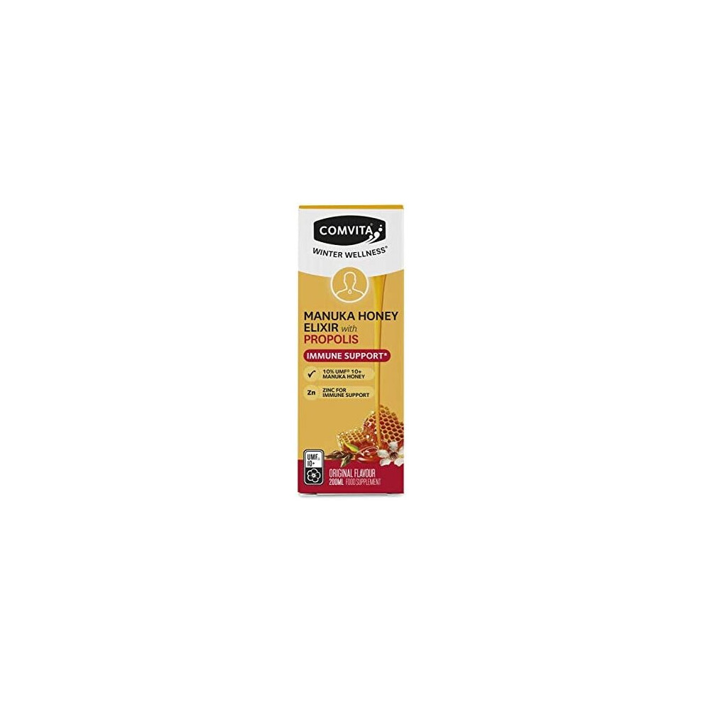 Comvita Immune Support Manuka Honey Elixir with Propolis and Zinc (UMF 10+, MGO 263+) - 200ml