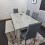 Grey Dining Table and 4 Grey Chairs and 1 Bench Dining Set 8