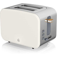 (White) Soft Touch and Matte Finish 2 Slice Toaster