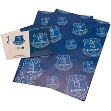 Official Everton FC Gift Wrapping Paper - 2 Sheets with 2 Gift Tags