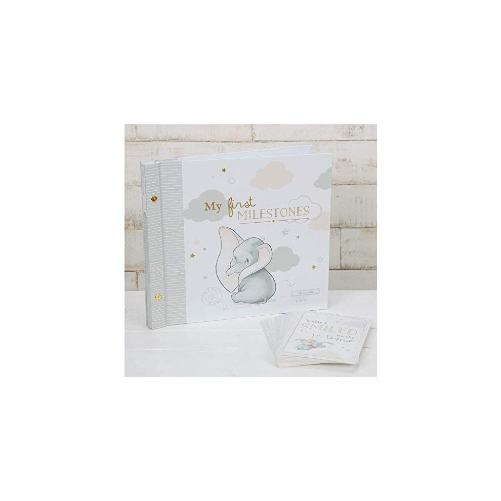 Disney Baby Dumbo Elephant Photo Album & Milestone Card Boxed Set