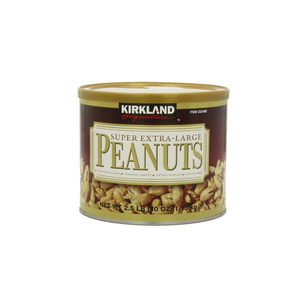 Kirkland Signature Super Xl Virginia Peanuts, Roasted & Salted, Extra Crunchy - 1.13 Kg (2.5 Lb)