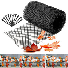 (15cmx6m) Aluminium Leaf Mesh Gutter Guard Cover Roof Panels Leaf Mesh Roll With 10 Ground Nails