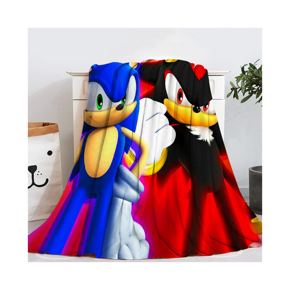 (75x100, 21) Sonic Flannel Blanket Super Soft Comfortable Warm Winter Kids Gift