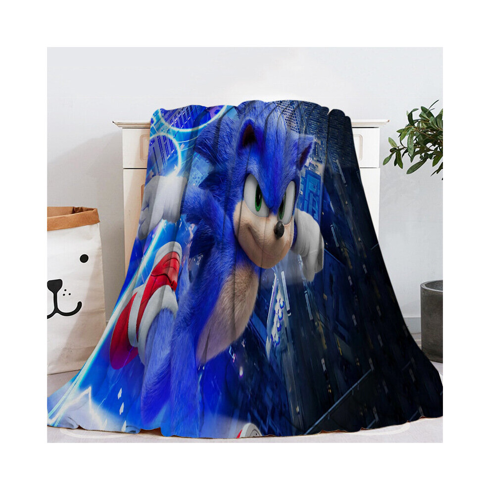 (150x200, 12) Sonic Flannel Blanket Super Soft Comfortable Warm Winter Kids Gift