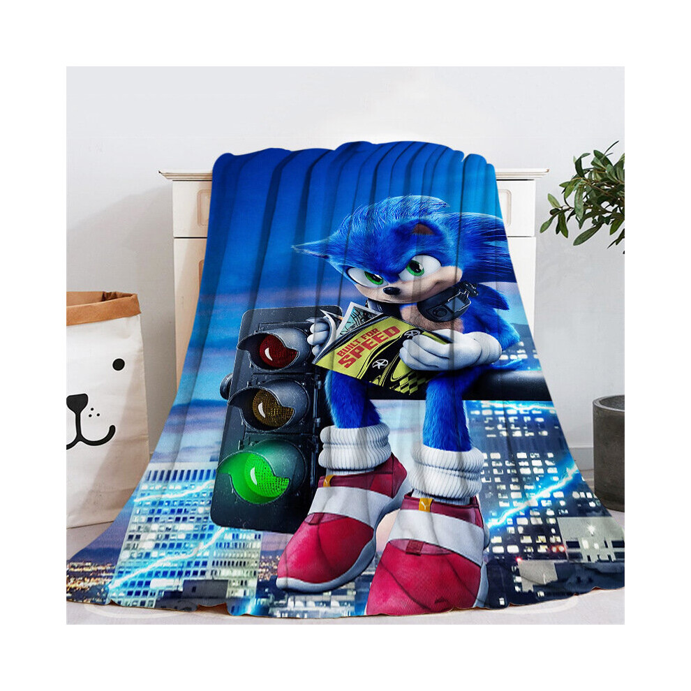 (150x200, 32) Sonic Flannel Blanket Super Soft Comfortable Warm Winter Kids Gift