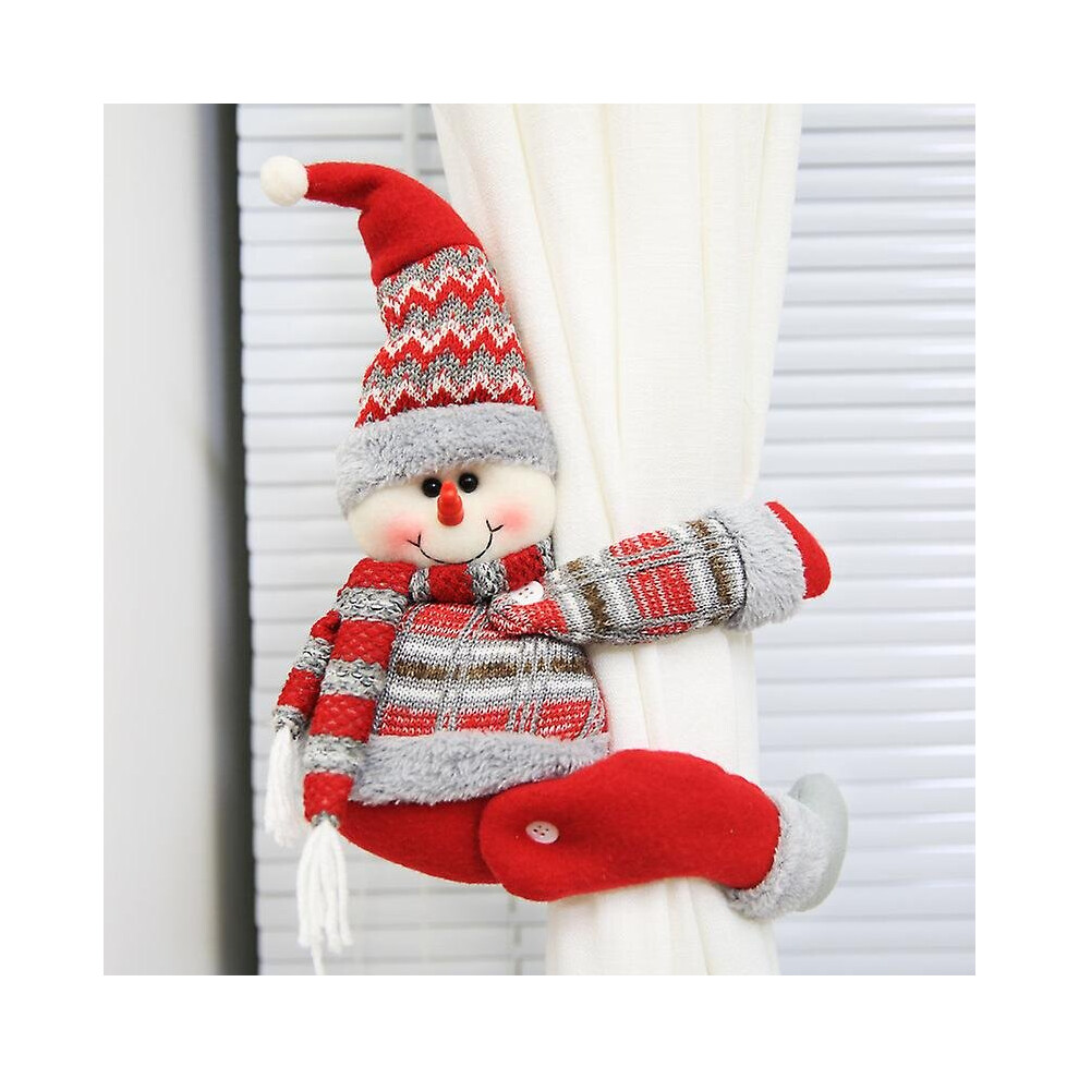 (Snowman) Christmas Curtain Buckle Santa Claus Tieback Xmas Curtain Clip Home Decor Window Accessories-image-OPC-P9N76R9-NEW