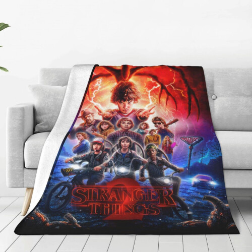 (75x100, 1) Stranger Things Flannel Blanket Super Soft Comfortable Warm Kids Gift