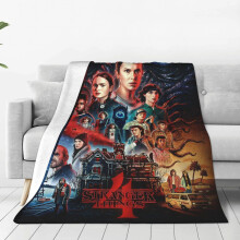 (75x100, 4) Stranger Things Flannel Blanket Super Soft Comfortable Warm Kids Gift