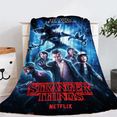 (75x100, 10) Stranger Things Flannel Blanket Super Soft Comfortable Warm Kids Gift