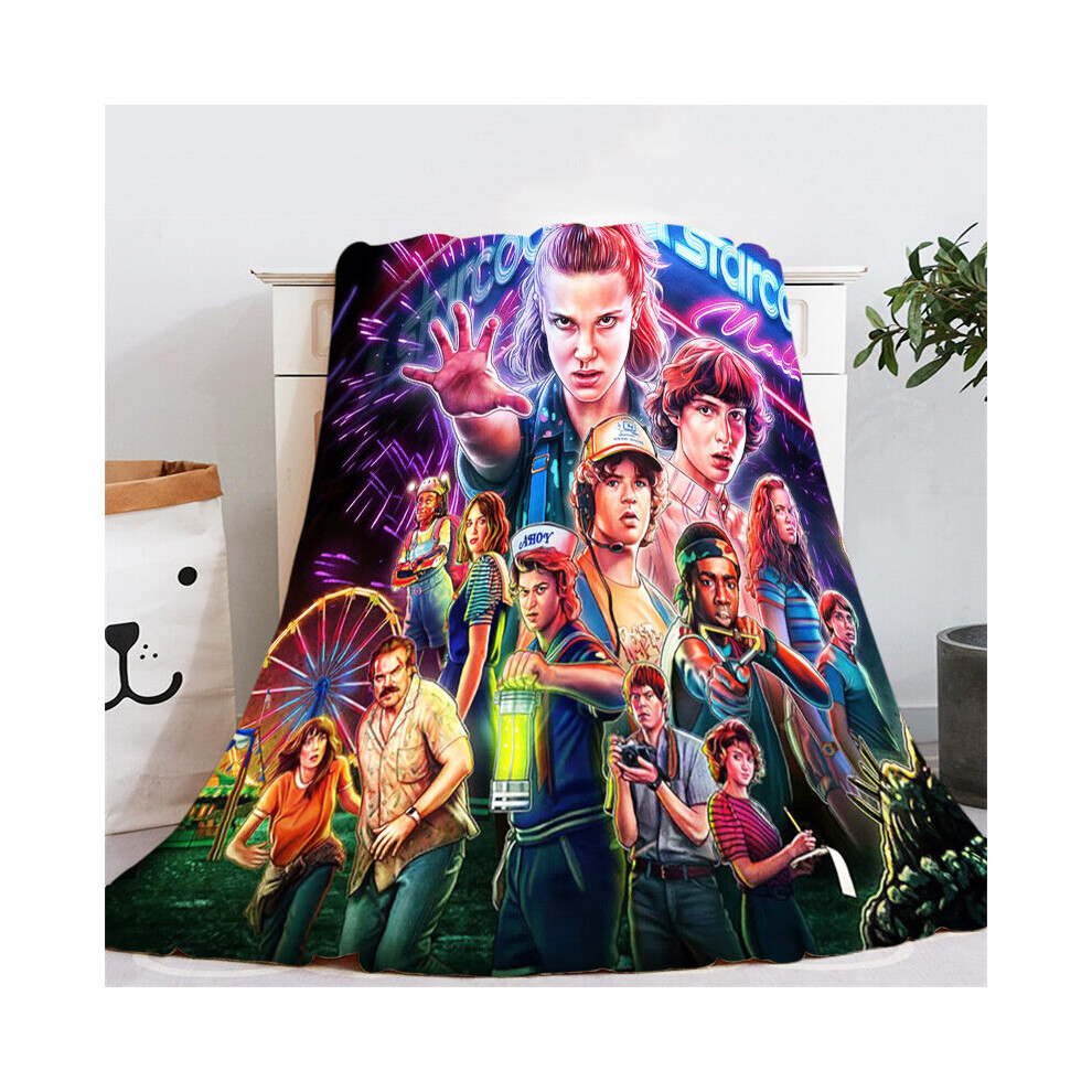 (75x100, 14) Stranger Things Flannel Blanket Super Soft Comfortable Warm Kids Gift
