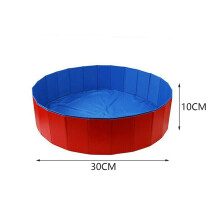(Red, 30x10cm) Dog Swimming Pool Pet Paddling Pool Large Foldable Portable Outdoor Gargen Pool