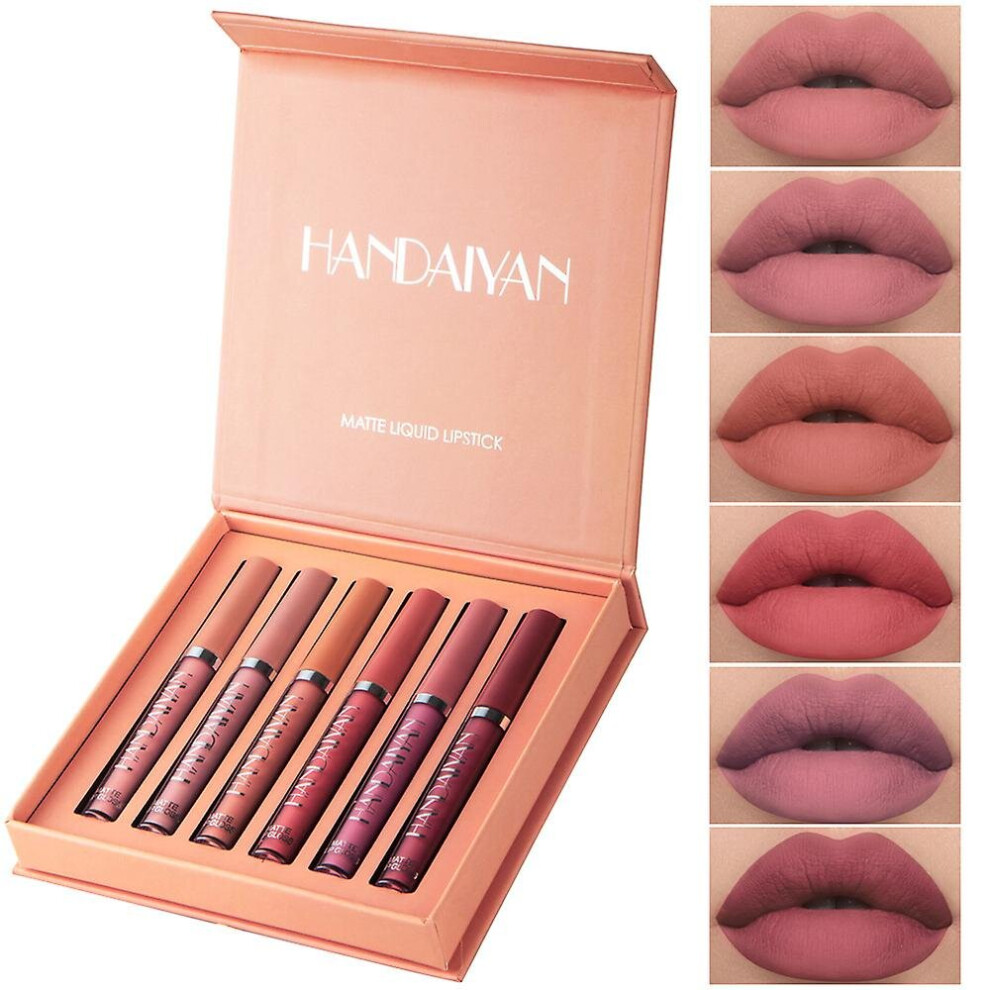 Not,Specified (B) 6Pcs Lipstick Makeup Set Matte Liquid Lip Gloss Waterproof Cosmetics Glosses