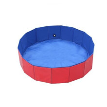 (Red, 80x20cm) Dog Swimming Pool Pet Paddling Pool Large Foldable Portable Outdoor Gargen Pool