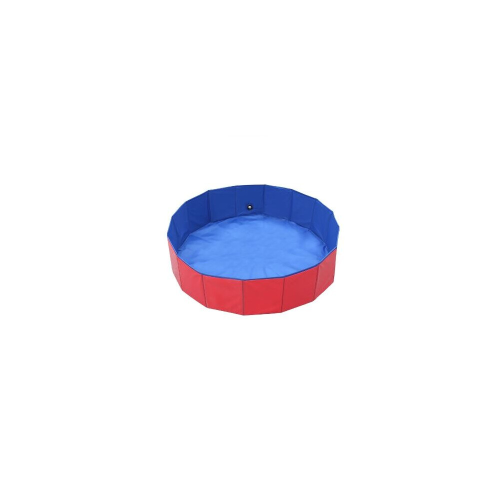 Zhike (, 80X20cm) Dog Swimming Pool Pet Paddling Pool Large Foldable Portable Outdoor Gargen Pool Red