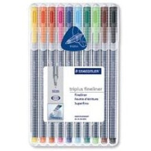 Staedtler Staedtler Triplus Fineliner Pens, Pack of 10, Assorted Colors (334SB10)