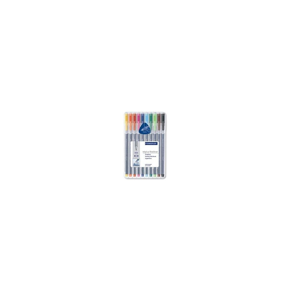 Staedtler Staedtler Triplus Fineliner Pens, Pack of 10, Assorted Colors (334SB10)