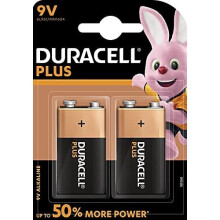 Duracell MN1604 Plus Power 9v Batteries, 2 Batteries