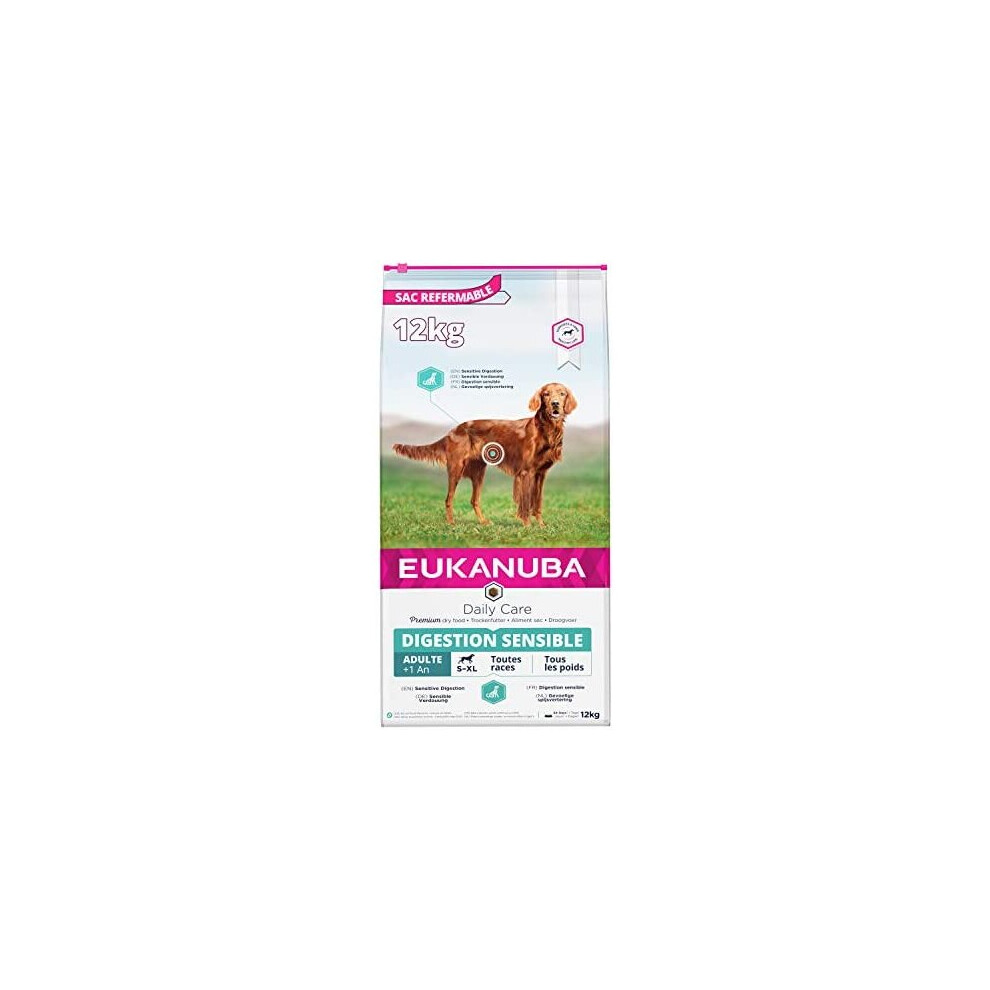 Eukanuba Daily Care Adult Dry Dog Food Sensitive Digestion, 12.5 kg