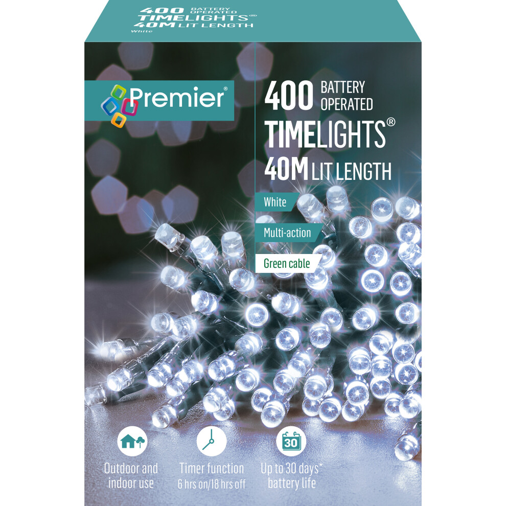 Premier 400 Outdoor LED Christmas Lights | White Fairy Lights