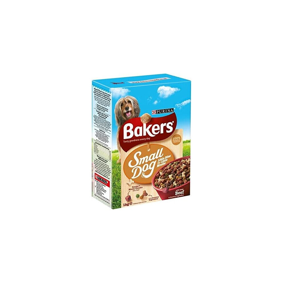 Bakers Small Dog Beef & Veg Dry Food 1kg (PACK OF 2)