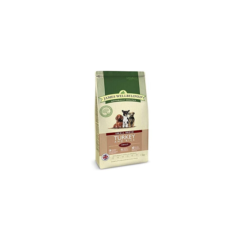 James Wellbeloved Crown Pet - Dog Adult Small Breed Turkey & Rice - 7.5Kg