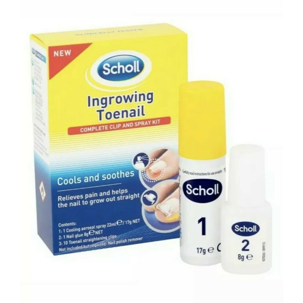 Scholl Ingrown Toenail Treatment Complete Clip and Spray Kit (UNBOXED)