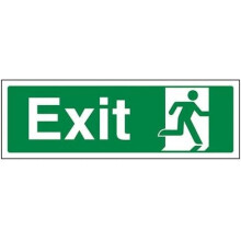 VSafety Final Exit Man Right Sign - Landscape - 300mm x 100mm - 1mm Rigid Plastic