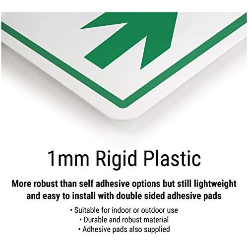 VSafety Final Exit Man Right Sign - Landscape - 300mm x 100mm - 1mm Rigid Plastic 1