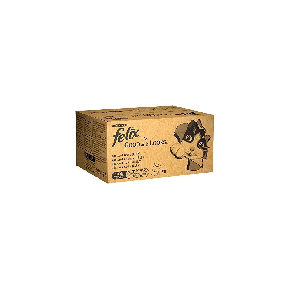 Photos - Cat Food Felix As Good As It Looks  Meat And Fish, 80x100g 