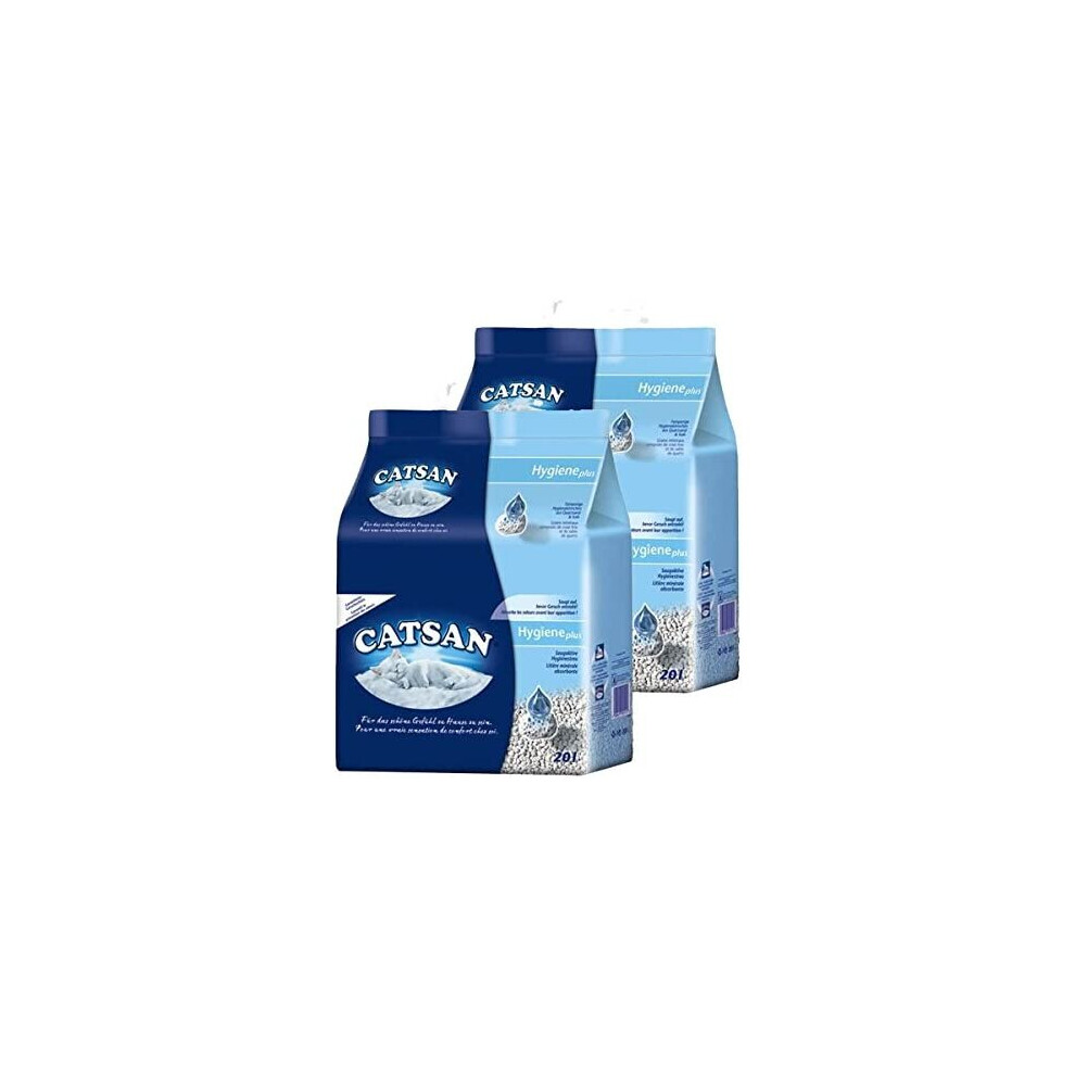 Catsan Hygiene Non-Clumping Cat Litter, 2 Packs (2 X 20L)
