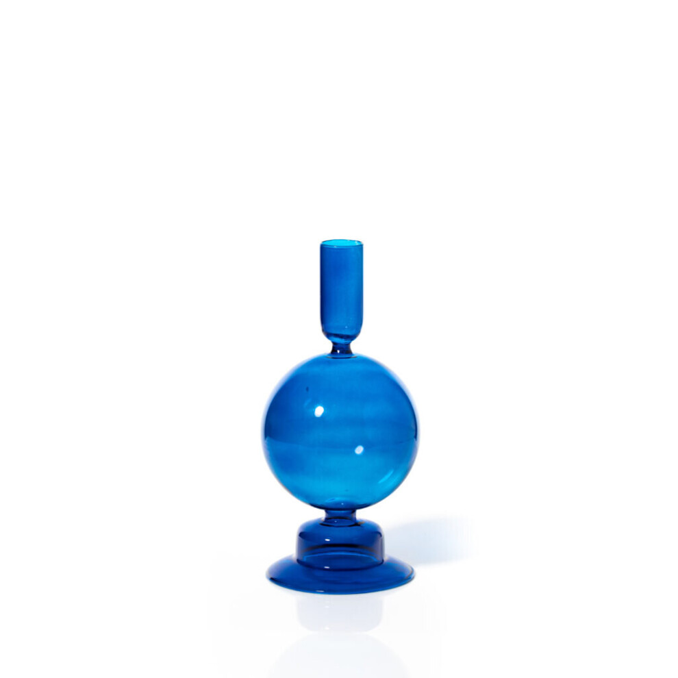 Maegen Glass Taper Candle Holder - Egyptian Blue