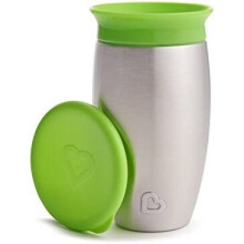 Munchkin Miracle 360 Peutersippybeker met Deksel, Levenslang, 10 Ounce, RVS, Groen