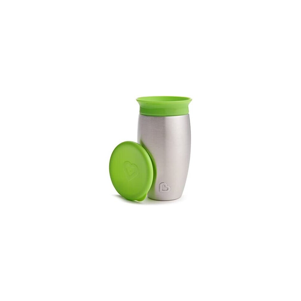 Munchkin Miracle Stainless Steel 360 Sippy Cup, Green, 10 Ounce