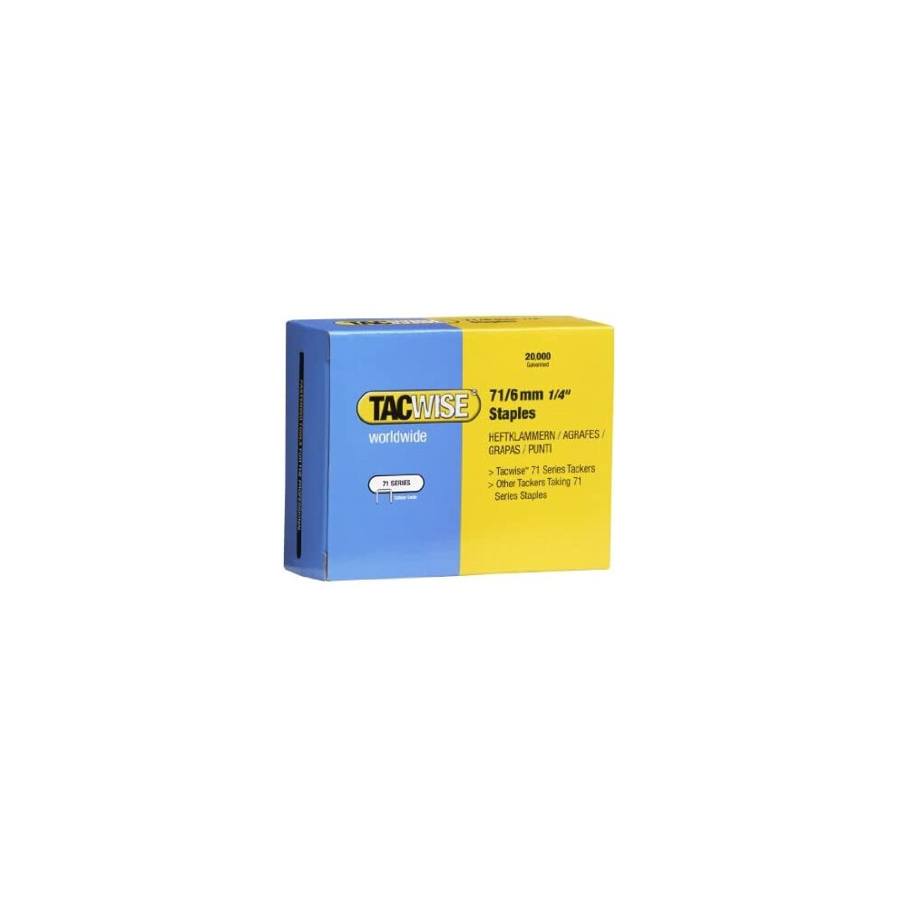 Tacwise 0367 71/6 Mm Galvanised Staples - Box Of 20,000 5018505555869
