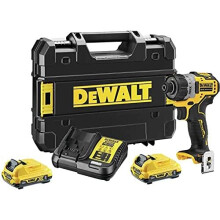 DeWalt DCF601 XR 12V Brushless Sub-Compact Screwdriver (2x2Ah Batteries) - Ultra-Compact, Lightweight, 36mm Shorter, Includes Charger & Case