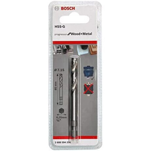 Bosch Bosch Professional 1x Pilot Drill Bit Plus HSS-G (Socket 3/8" Hexagonal Shank, 7.15 x 85 mm, Accessory Hole Saw) 1