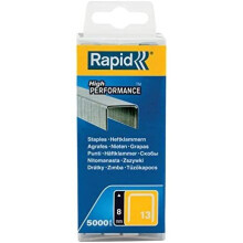 Rapid High-Performance Staples for Textiles, Finewire No. 13, Leg Length 8mm, Staple Gun Staples, Galvanised Steel, 5000 Pieces, Boxed (40303080)