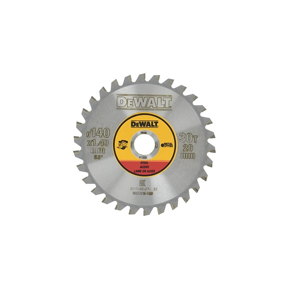 Dewalt DT1923-QZ DT1923-QZ-Hoja Sierra Circular sin Cable 140x20mm 30D para Acero